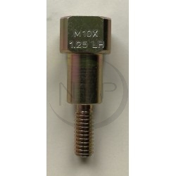 Adaptateur mâle/femelle 10x125, pas à gauche, pour tête de débroussailleuse