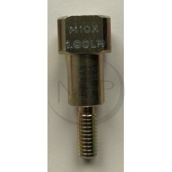 Adaptateur mâle/femelle 10x100, pas à gauche, pour tête de débroussailleuse