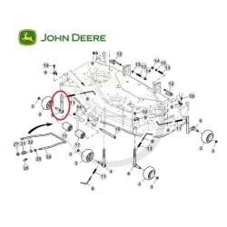 Fusée de roue de jauge avant droit John Deere pour plateau de coupe 48", 122cm, AM136327