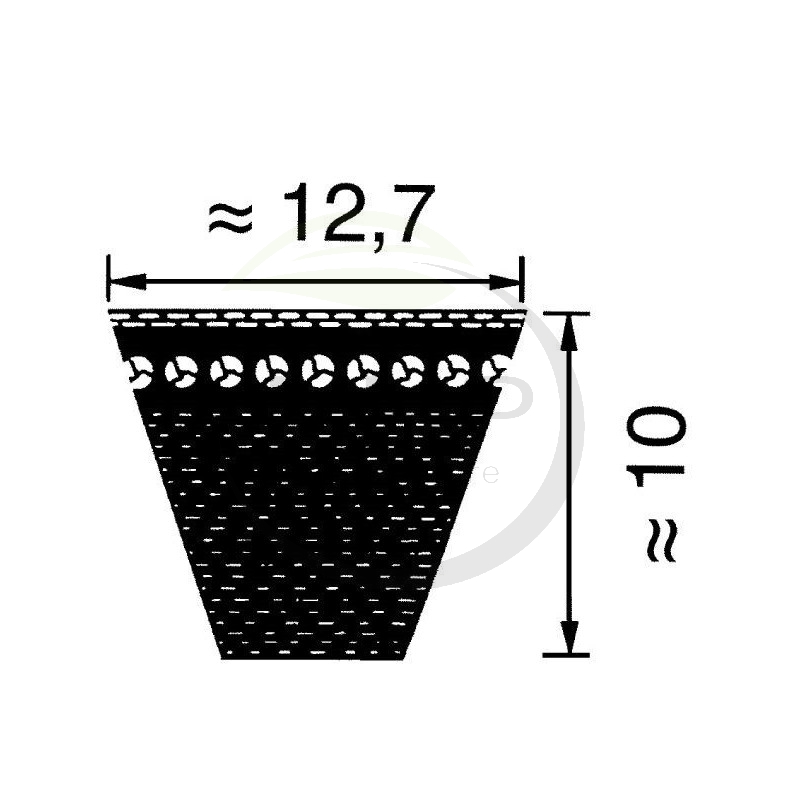 Courroie tondeuse débroussailleuse PUBERT, STAUB, OLEO MAC 0306030020, 13505