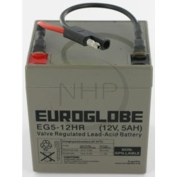 Batterie pour tondeuse à démarrage électrique, 12 Volt / 5Ah, GGP, CASTELGARDEN, STIGA 1111-3590-01, 11111359001, EG5-12HR