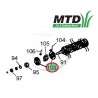 Bague de maintien ressort pour scarificateur MTD Optima 35 V0, 35VB, 38VO, BLV3530, 731-10505, 73110505