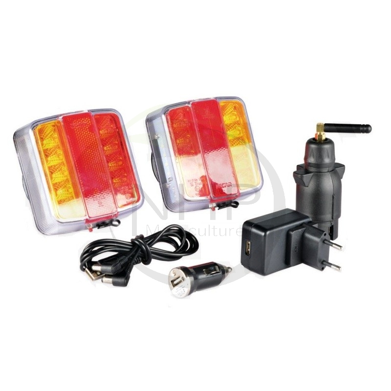 Kit de feux de remorque LED sans fil magnétique Homologation ECE R10,  marquage E, CE RoHS.