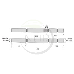 BARRE FILETEE DE CHANDELLE TRACTEUR JOHN DEERE 6930 L200758 - L156839