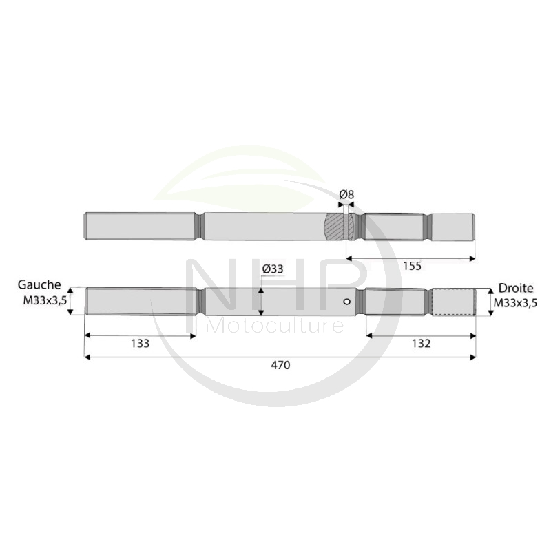 BARRE FILETEE DE CHANDELLE TRACTEUR JOHN DEERE 6930 L200758 - L156839