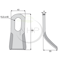 Couteau fléau broyeur BOMFORD 0281201, 7190166