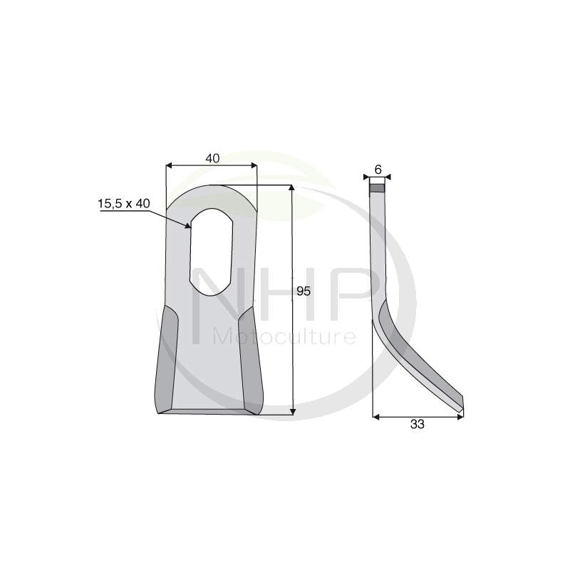 Couteau fléau broyeur BOMFORD 0281201, 7190166