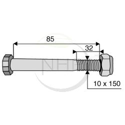 Boulon de couteau broyeur BOMFORD, NOREMAT, EPOKE 03.675.25, 0367525