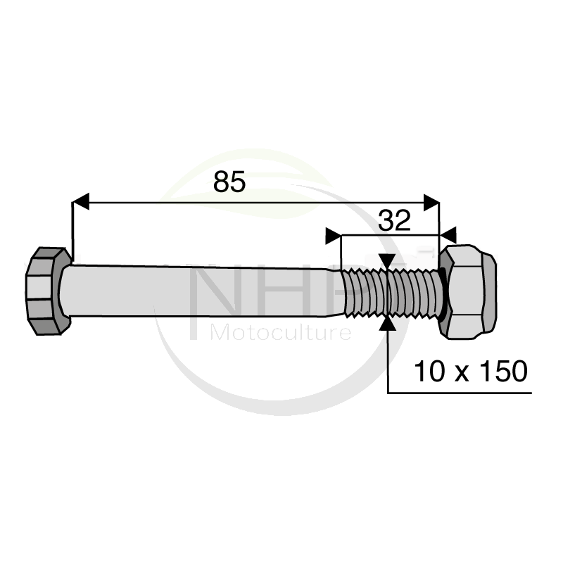 Boulon de couteau broyeur BOMFORD, NOREMAT, EPOKE 03.675.25, 0367525