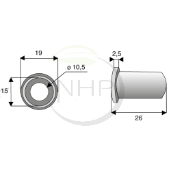 Bague, entretoise, rondelle épaulée TURNER, NOREMAT, EPOKE, BOMFORD 0280101, 02.801.01, 100107, KUHN
