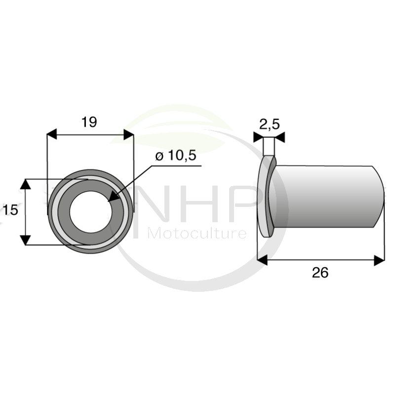Bague, entretoise, rondelle épaulée TURNER, NOREMAT, EPOKE, BOMFORD 0280101, 02.801.01, 100107, KUHN