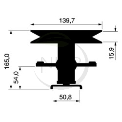 Palier de lame tracteur tondeuse Noma AMF 327519, 56424, 307534, 39493, 50632, 51450 HUSQVARNA 533317705, 533 31 77-05