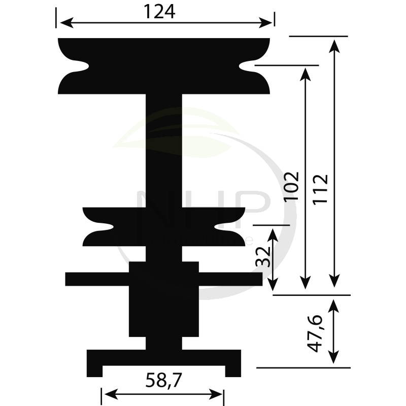 Palier tracteur tondeuse AYP, HUSQVARNA, MCCULLOCH, POULAN 121704X, 121705X, 532121704, 532121705, 532 12 17-04, 532 12 17-05 su