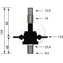 Palier de lame tracteur tondeuse MTD, Mastercut, White, Gutbrod 717-0906, 7170906, 75305319, 753-05319