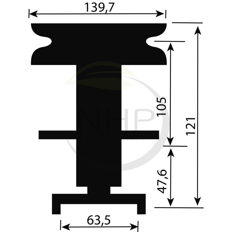 Palier de lame tracteur tondeuse AYP, SEARS, ROPER 101477, 101477X, 677A233, 677A14