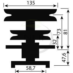 Palier complet tracteur tondeuse AYP, ROPER, SEARS 121657X , 105477X, 106038X, 121617X HUSQVARNA 532121617, 532121657
