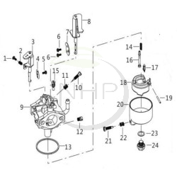 Carburateur moteur PUBERT, STAUB, OLEO MAC, KIVA, LONCIN 0001150017