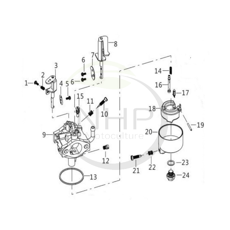 Carburateur moteur PUBERT, STAUB, OLEO MAC, KIVA, LONCIN 0001150017