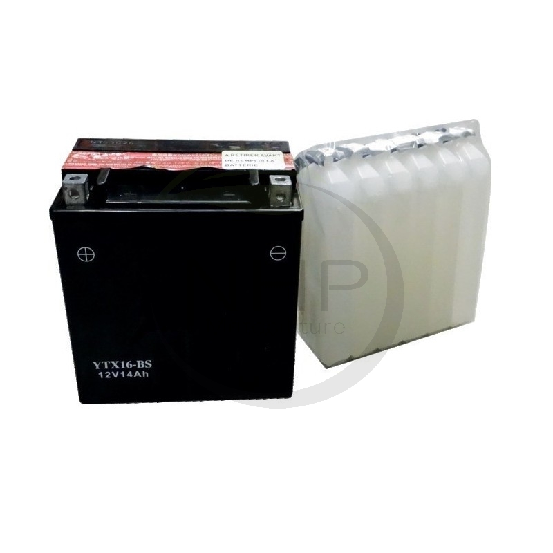 BATTERIE TONDEUSE 12V 14AH + A GAUCHE AVEC PACK ACIDE