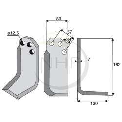 Couteau droit fraise CARRARO ROTOCAR 3T