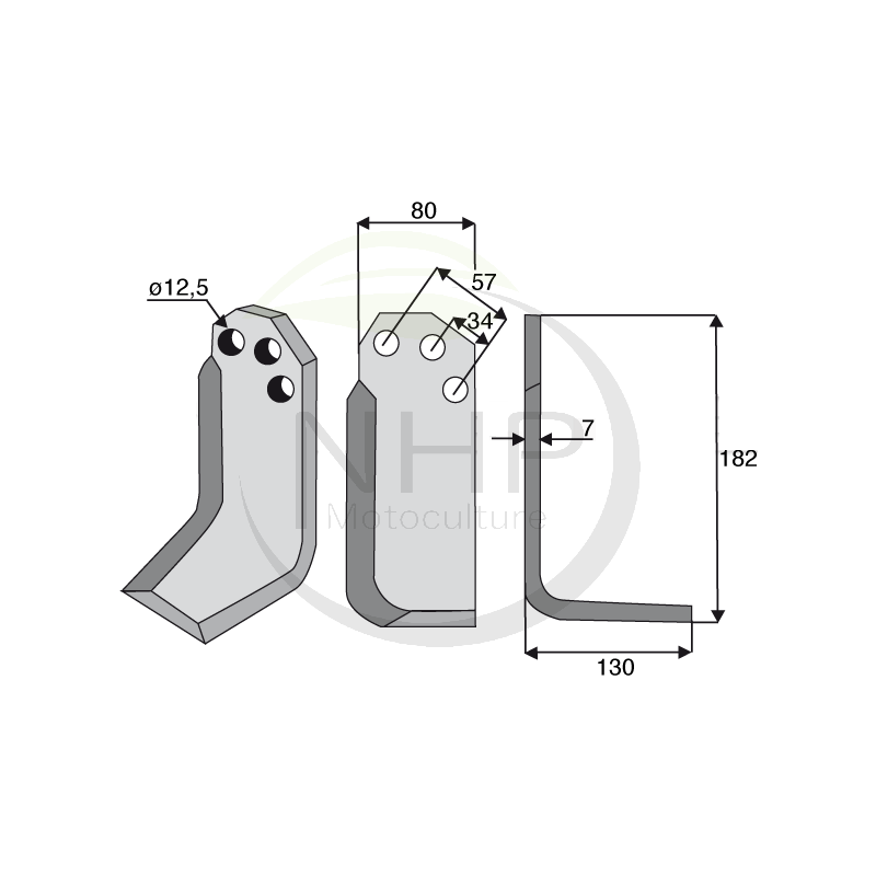 Couteau droit fraise CARRARO ROTOCAR 3T