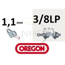 Chaîne tronçonneuse OREGON 90PX034E, pas 3/8"LP, jauge 0.043, 1.1mm, 34 maillons, 34 entraîneurs