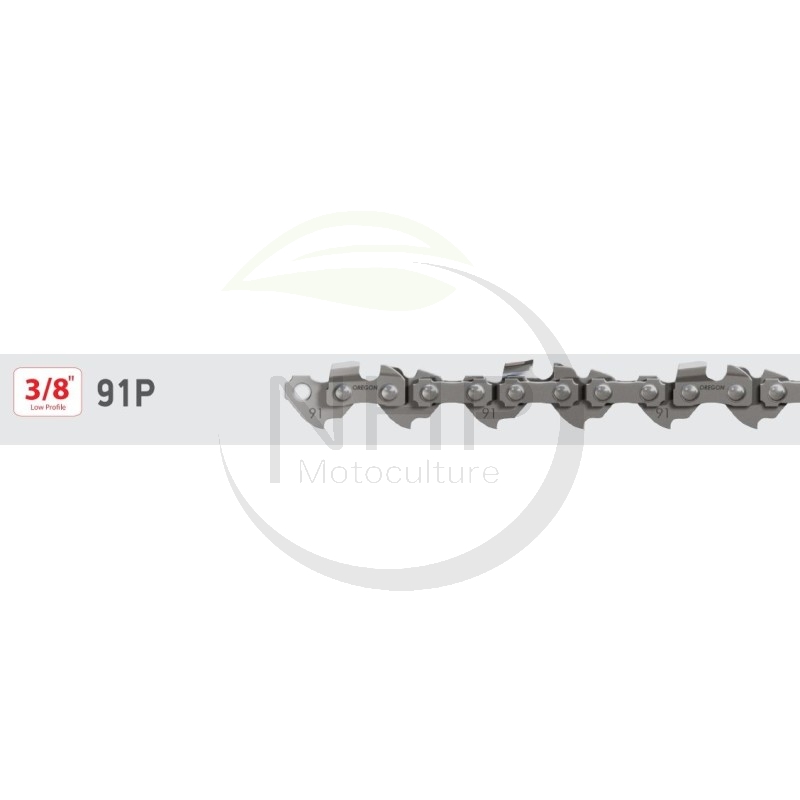 Chaîne tronçonneuse OREGON 91PX038E, 91VXL038E, 3/8 LP, jauge 1.3mm, 0.50, 38 maillons, 38 entraîneurs