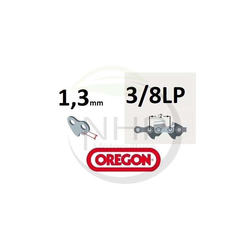 Chaîne tronçonneuse OREGON 91PX047E, 91VXL047E, 3/8 LP, jauge 1.3mm, 0.50, 47 maillons, 47 entraîneurs, coupe 30cm