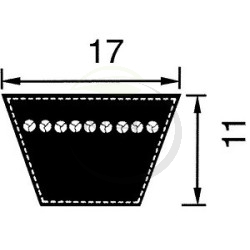 COURROIE TRAPEZOIDALE B45  17 X 1150 MM