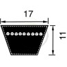 COURROIE TRAPEZOIDALE B45  17 X 1150 MM