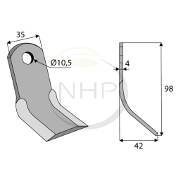 Couteau pour broyeur RAPID, MUTHING, ZAPPATOR 00003435