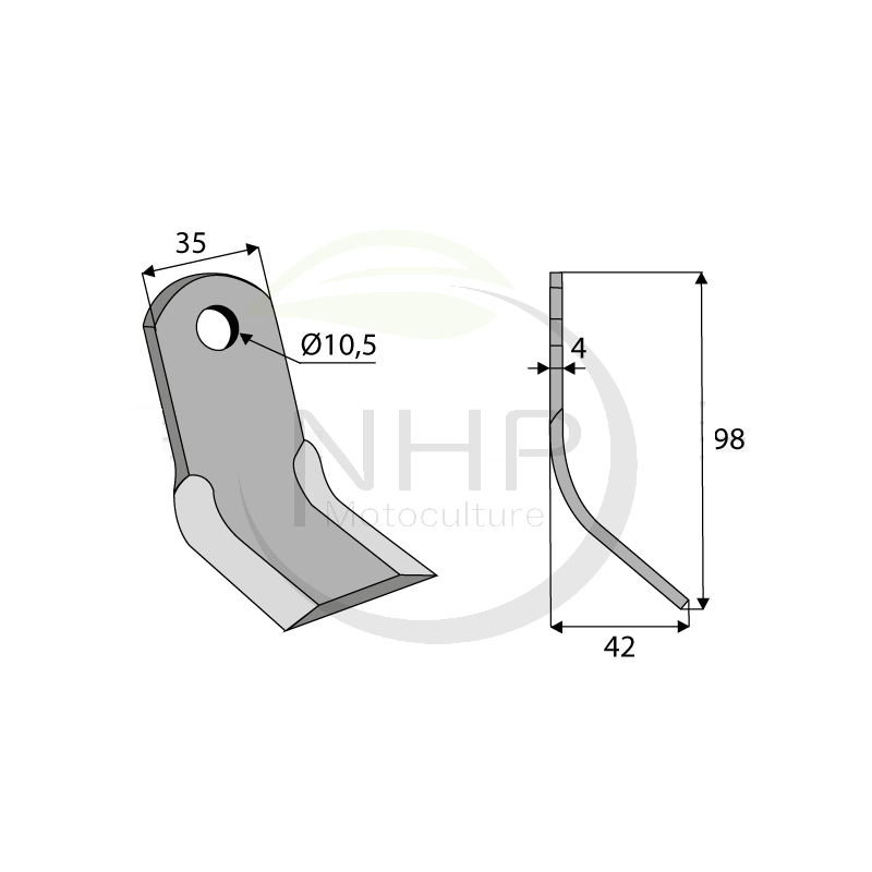 Couteau pour broyeur RAPID, MUTHING, ZAPPATOR 00003435