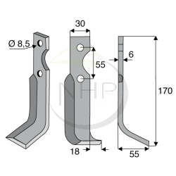 Couteau de fraise droit STAUB 170mm, F0015603
