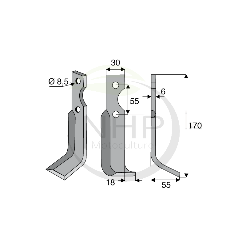 Couteau de fraise droit STAUB 170mm, F0015603
