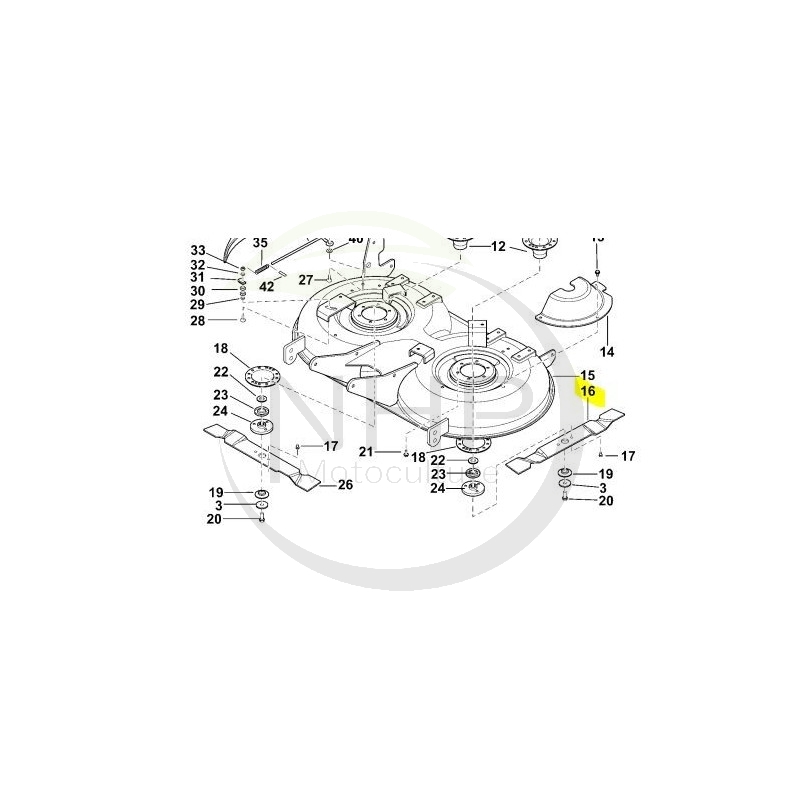 Lame gauche tracteur tondeuse VIKING MT835 référence 61527020130, 6152-702-0130