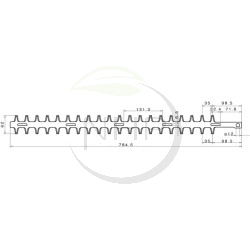 Lame supérieure taille-haie ALPINA TS-25, DOLMAR HT-2267, IDEAL TT750, TT760, ROBIN HT750