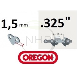Chaîne tronçonneuse OREGON 21LPX058E, 21PX058E, 21DPX058E, 21BPX058E, pas .325, jauge .058, 1.5mm, 58 maillons, 58 entraineurs