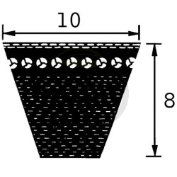COURROIE TRAPEZOIDALE CRANTEE AVX 10 785 - AVX10785 - 785 MM EXTERIEUR