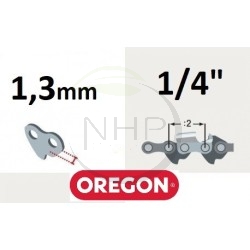 Chaîne tronçonneuse prédécoupée OREGON 25AP050E, 25A050E, pas 1/4", jauge .050, 1.3 mm, 50 maillons, 50 entraineurs