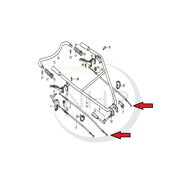 CABLE DE DECLABOTAGE MOTOCULTEUR HONDA F800 - 54720-728-680 - 54720728680 -54720 728 680