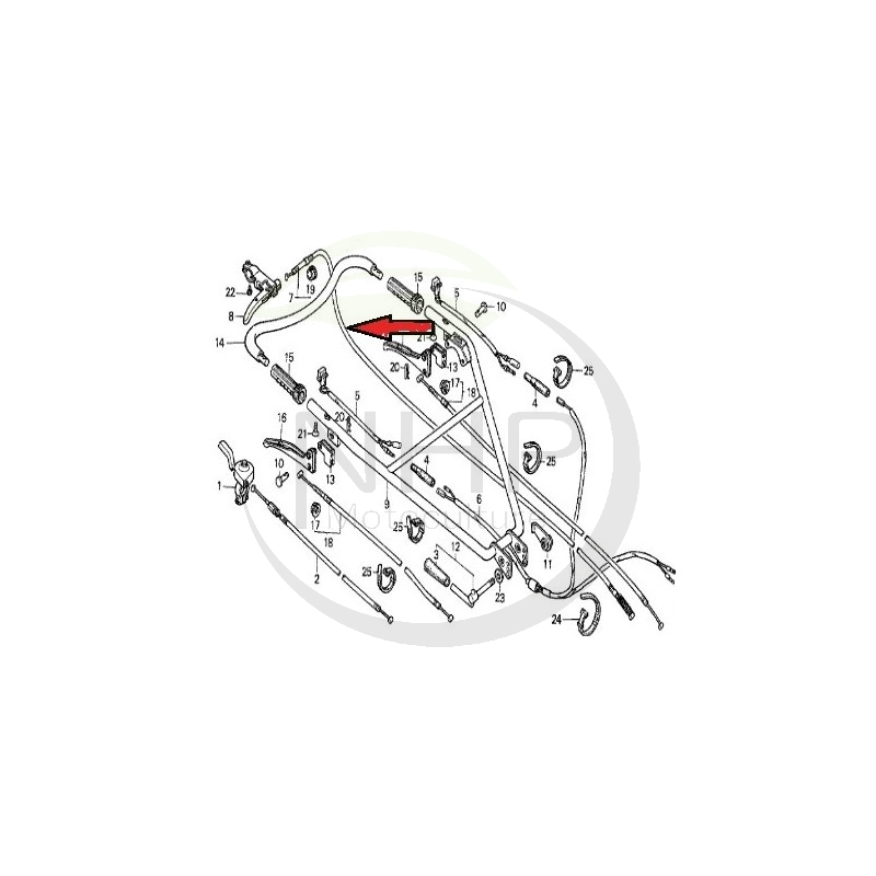 Câble de frein motoculteur Honda F800, 45511-728-000, 45511 728 000, 45511728000