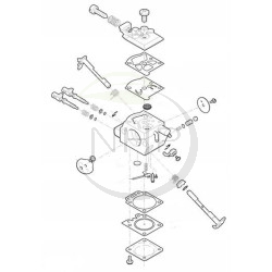 Carburateur tronçonneuse GGP, CASTELGARDEN, STIGA, ALPINA , MOUNTFIELD 118804351/0, 118804351/1