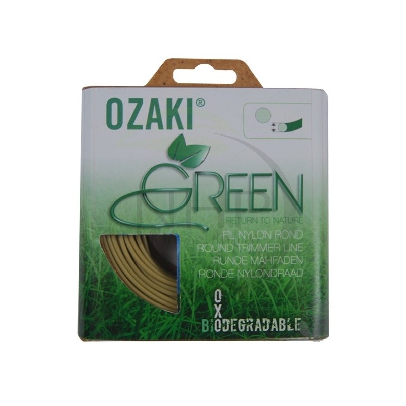 Fil nylon oxo-biodégradable OZAKI GREEN, diamètre 2.4mm, longueur 15m