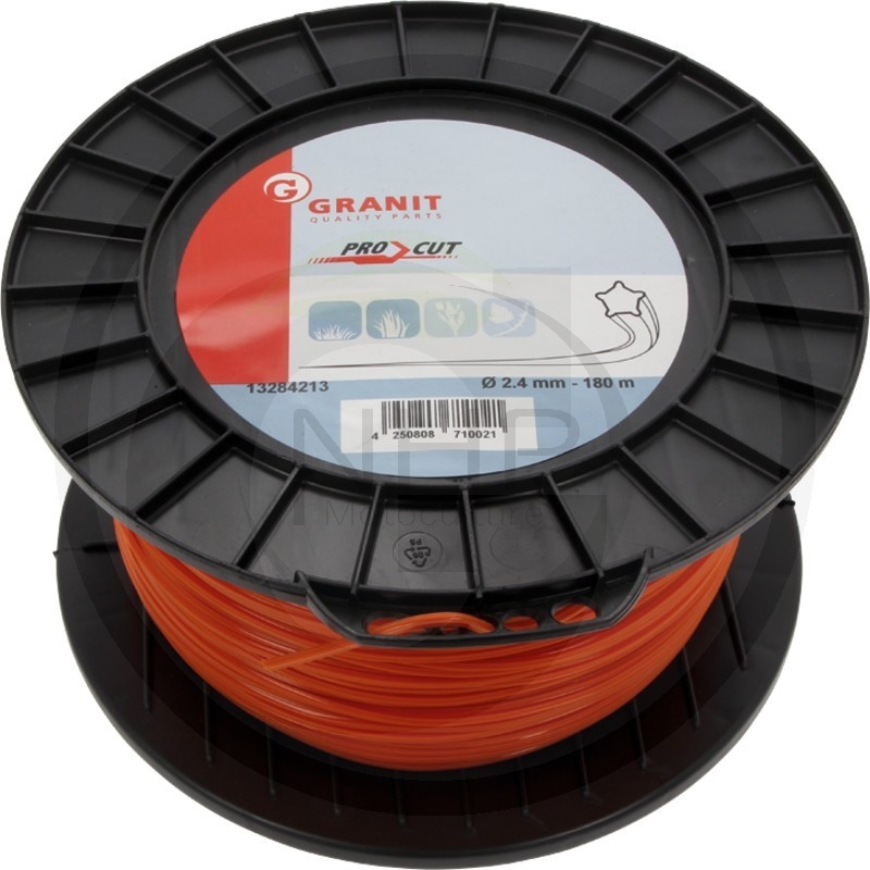 Fil nylon débroussailleuse étoilé 2,4mm, bobine 360m