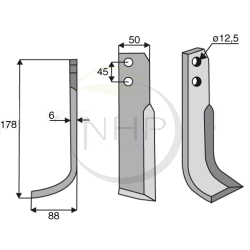 Couteau gauche fraise CARRARO ANTONIO, CARRARINO MINI 6809006