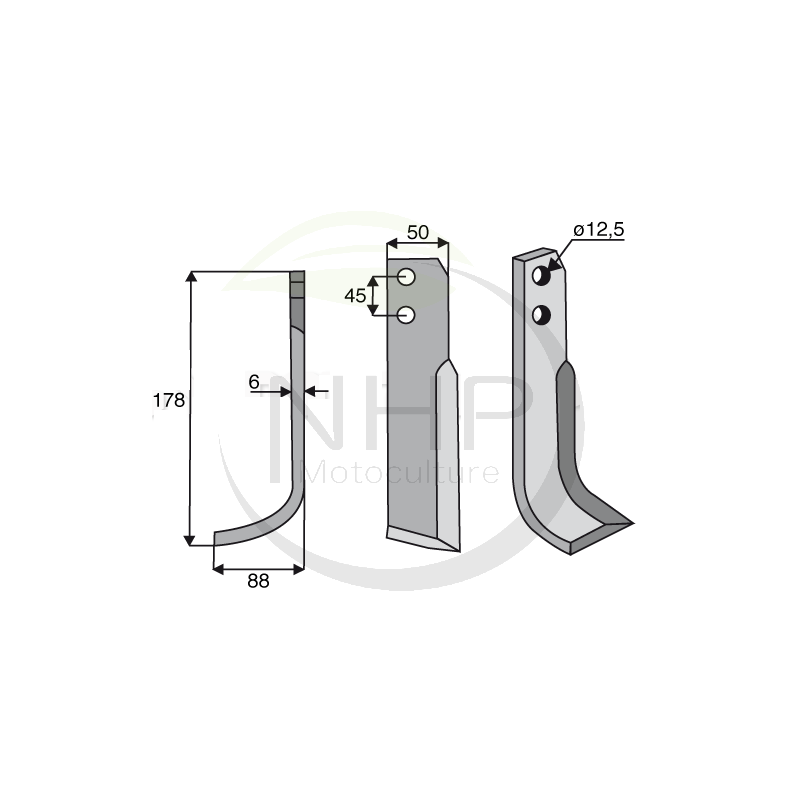 Couteau gauche fraise CARRARO ANTONIO, CARRARINO MINI 6809006
