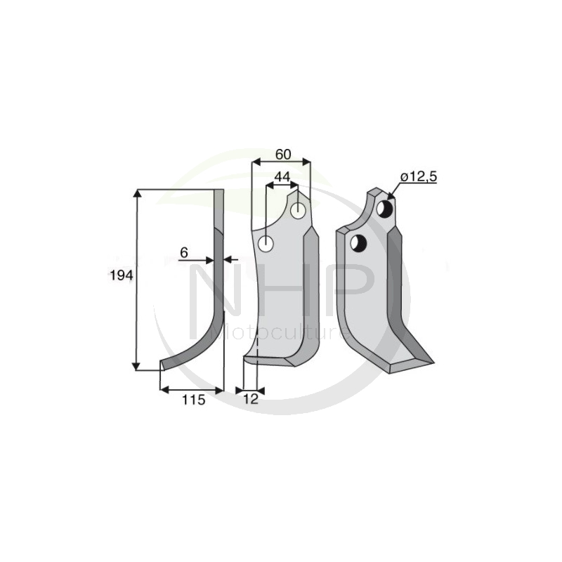 COUTEAU FRAISE GAUCHE MOTOCULTEUR MASCHIO - 48000405  - 19100418