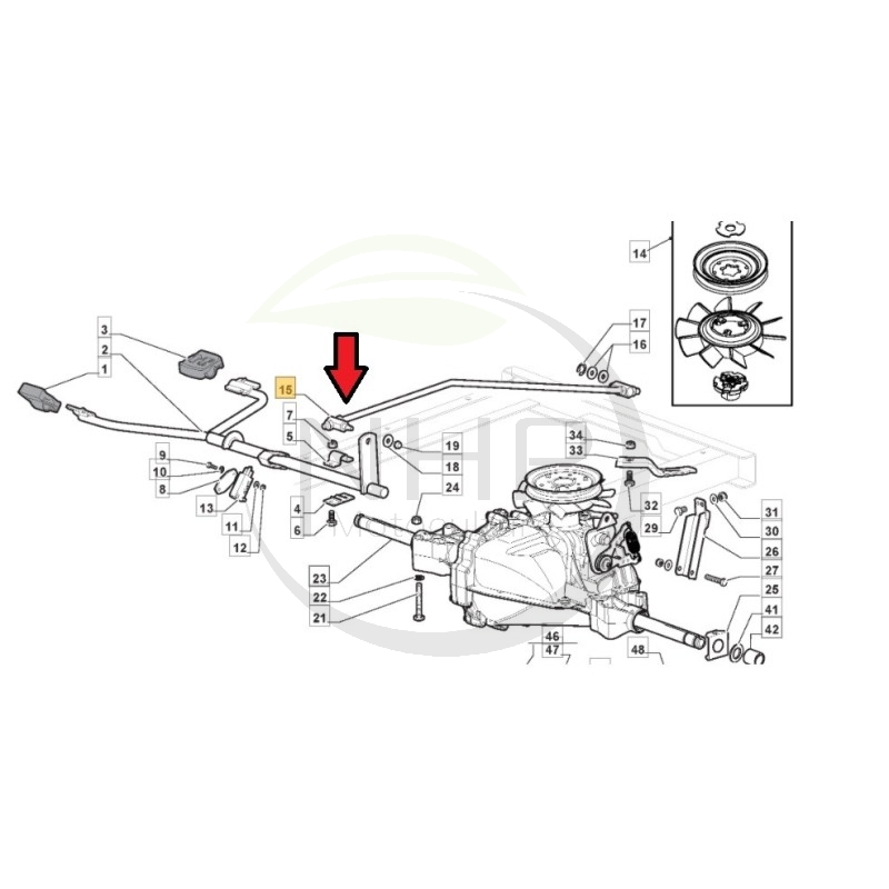 TIGE CDE BOITE HYDRO SD108, 382000573/0, 382000573/1, GGP, CASTELGARDEN, STIGA