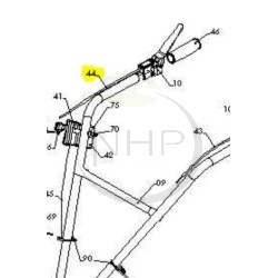 CABLE D'EMBRAYAGE DEBROUSSAILLEUSE A ROUE DORI 2020395 - TD 52 LH