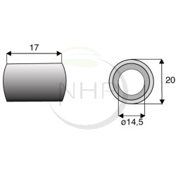 BAGUE - ENTRETOISE COUTEAU BROYEUR MURATORI  MT22 - MT24 - MT40 - 32065800